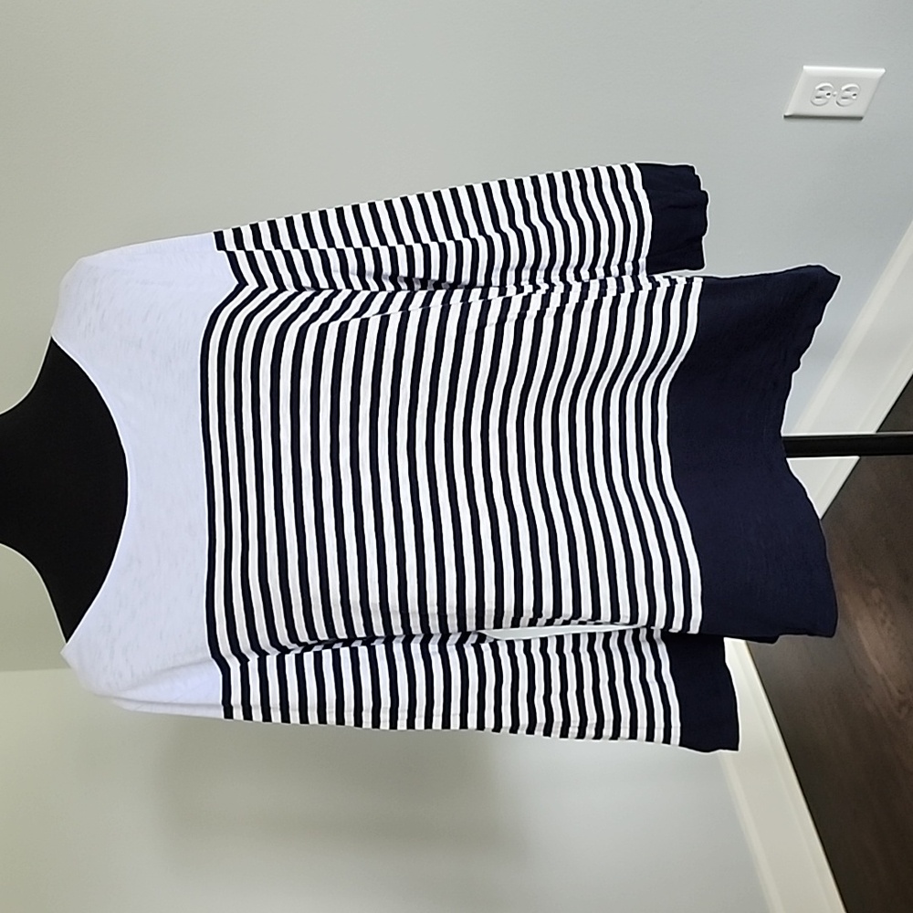 J.Crew Blue & White Stripe Top